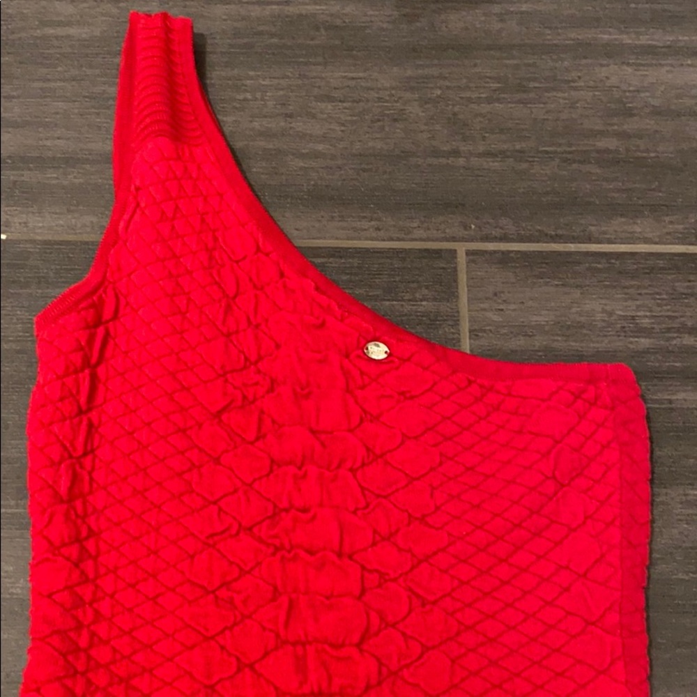 GUESS Red Snakeskin Bodycon Mini Dress S - Picture 5 of 6